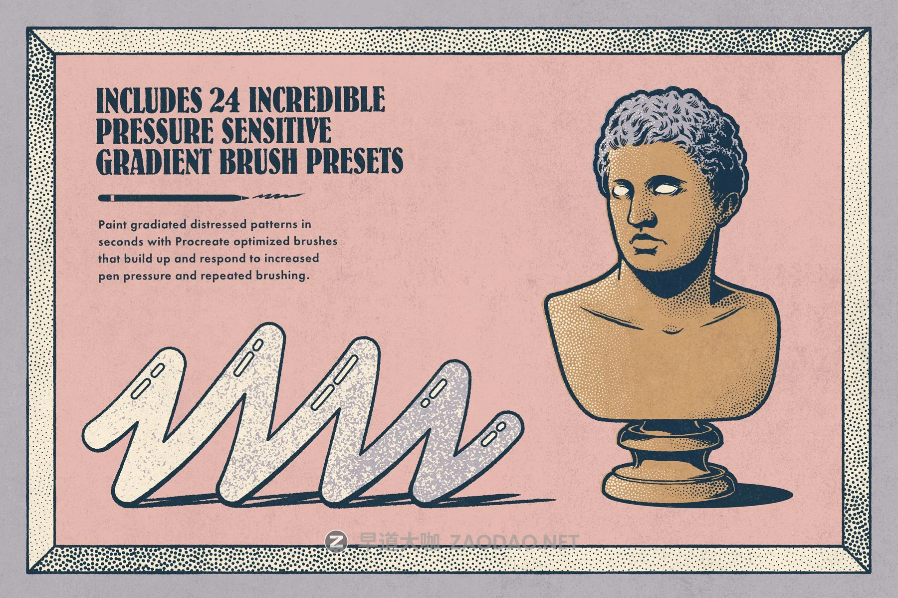 62款潮流复古艺术图案绘画画笔Procreate笔刷设计素材 Lithotone Brushes For Procreate插图5 62款潮流复古艺术图案绘画画笔Procreate笔刷设计素材 Lithotone Brushes For Procreate插图5