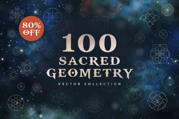 100款抽象神秘矢量几何形状设计素材 100 Sacred Geometry Vectors