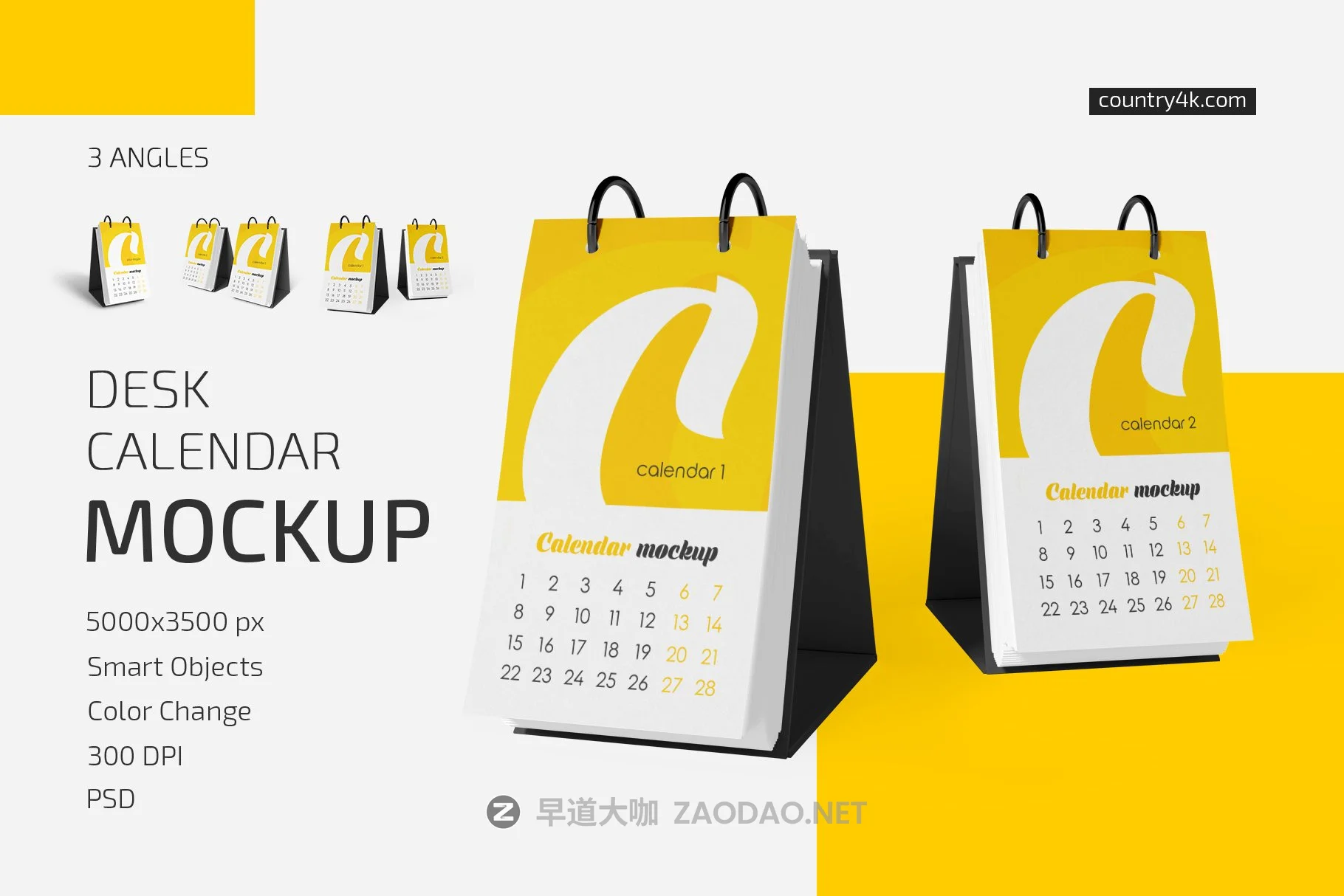 简约日历台历设计展示贴图样机合集 Desk Calendar v06 Mockup Set插图 简约日历台历设计展示贴图样机合集 Desk Calendar v06 Mockup Set插图
