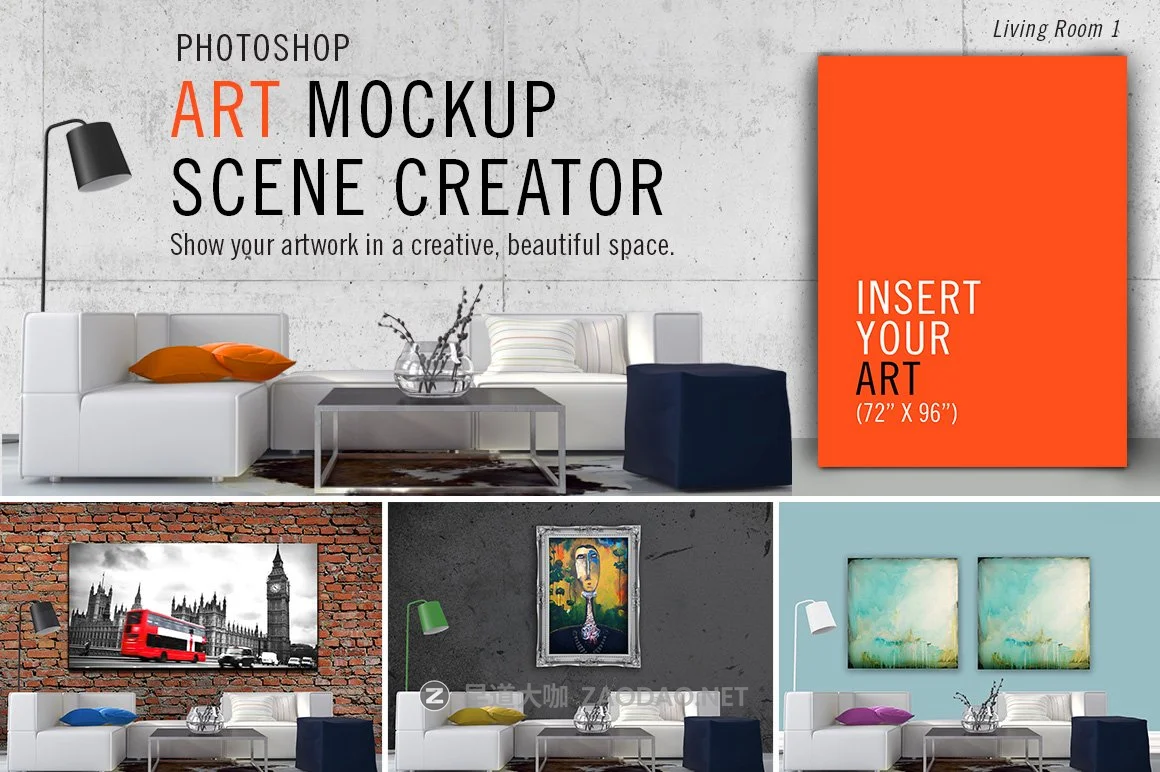 艺术绘画作品相片展示相框样机素材 Art Mockup Scene Creator LR1插图 艺术绘画作品相片展示相框样机素材 Art Mockup Scene Creator LR1插图