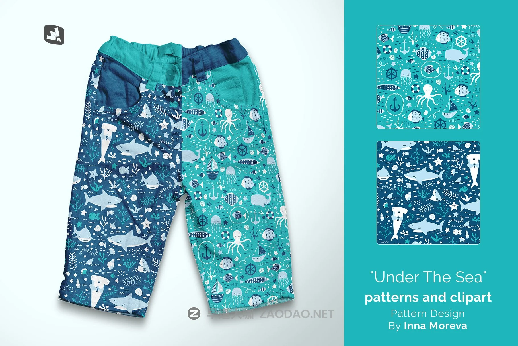 儿童牛仔裤印花图案设计贴图样机 Top View Kid’s Jeans Mockup插图8 儿童牛仔裤印花图案设计贴图样机 Top View Kid’s Jeans Mockup插图8