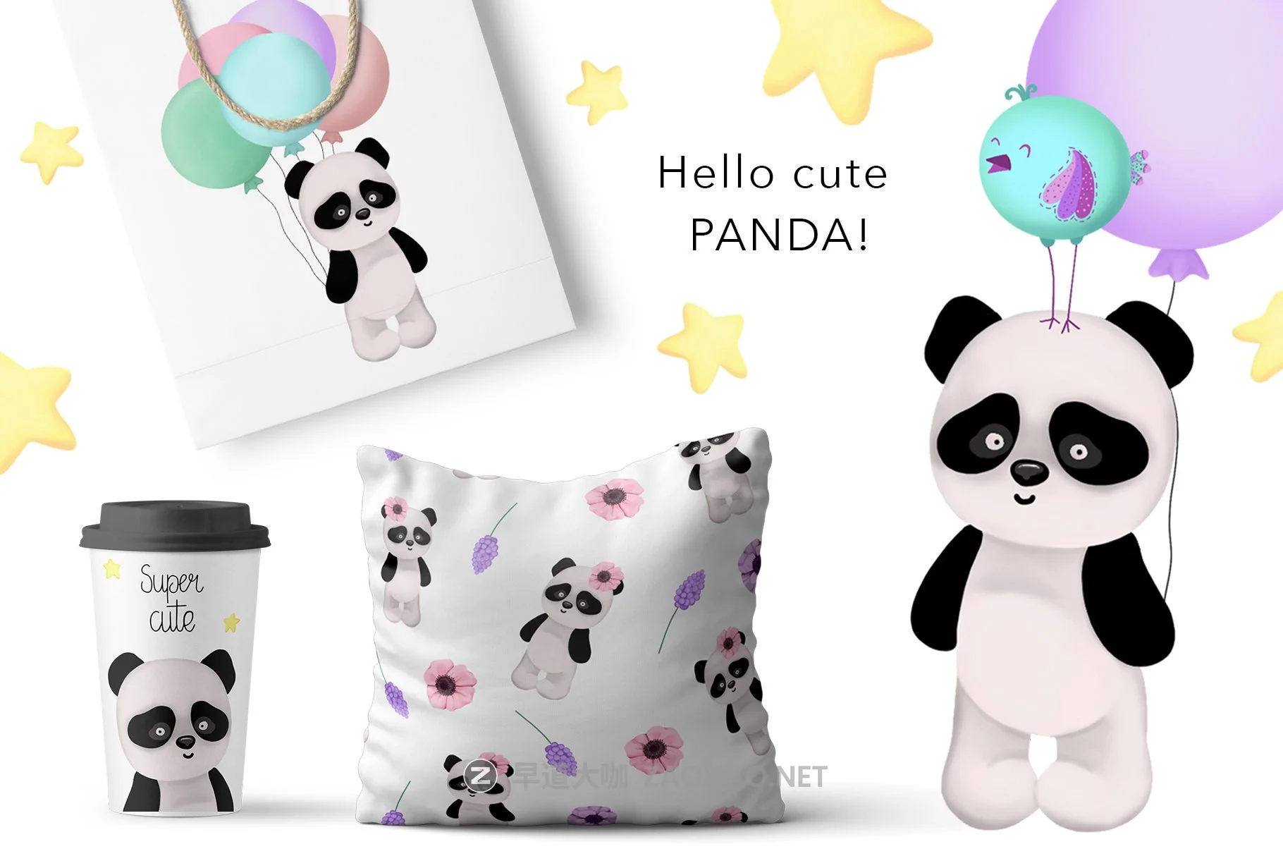 可爱卡通熊猫动物花卉手绘剪贴画图片设计素材 Super Cute Collection插图2 可爱卡通熊猫动物花卉手绘剪贴画图片设计素材 Super Cute Collection插图2