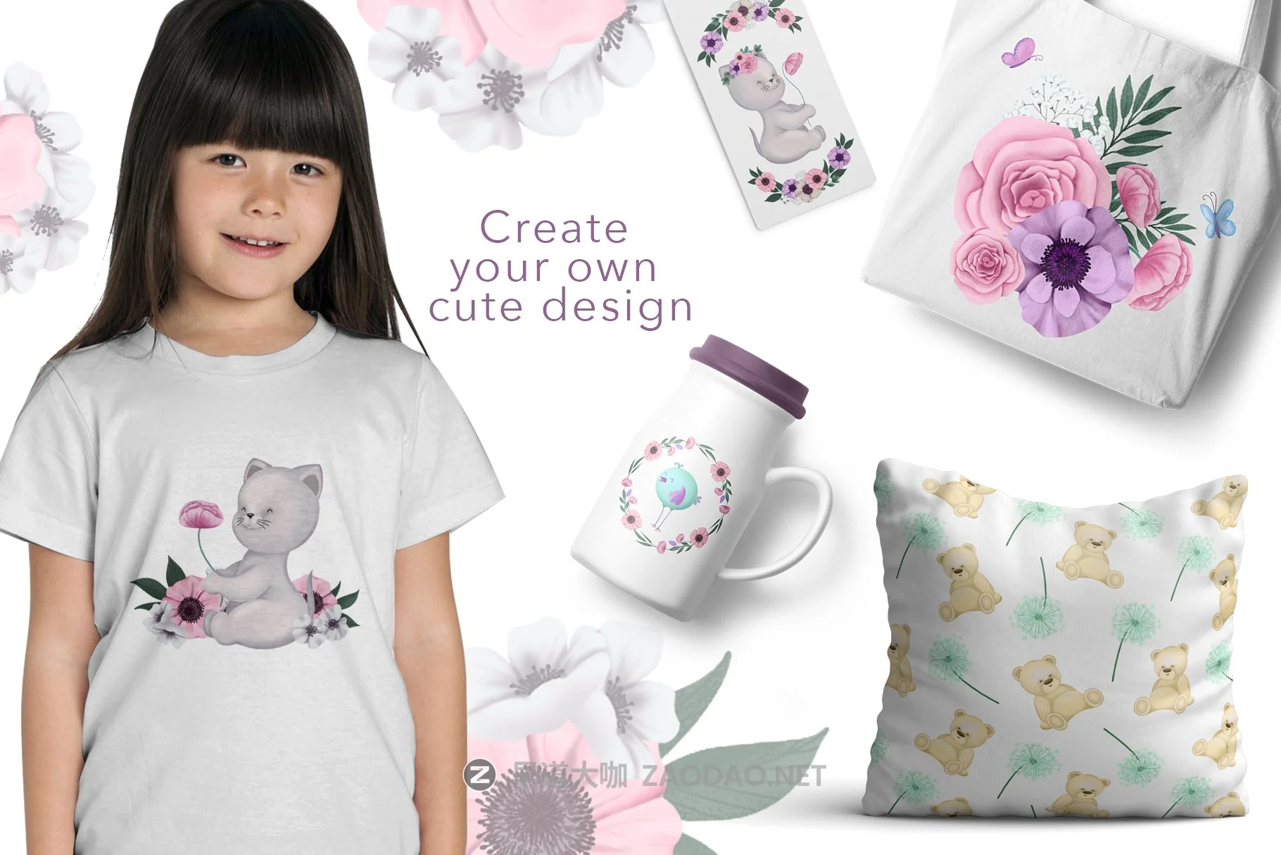 可爱卡通熊猫动物花卉手绘剪贴画图片设计素材 Super Cute Collection插图3 可爱卡通熊猫动物花卉手绘剪贴画图片设计素材 Super Cute Collection插图3