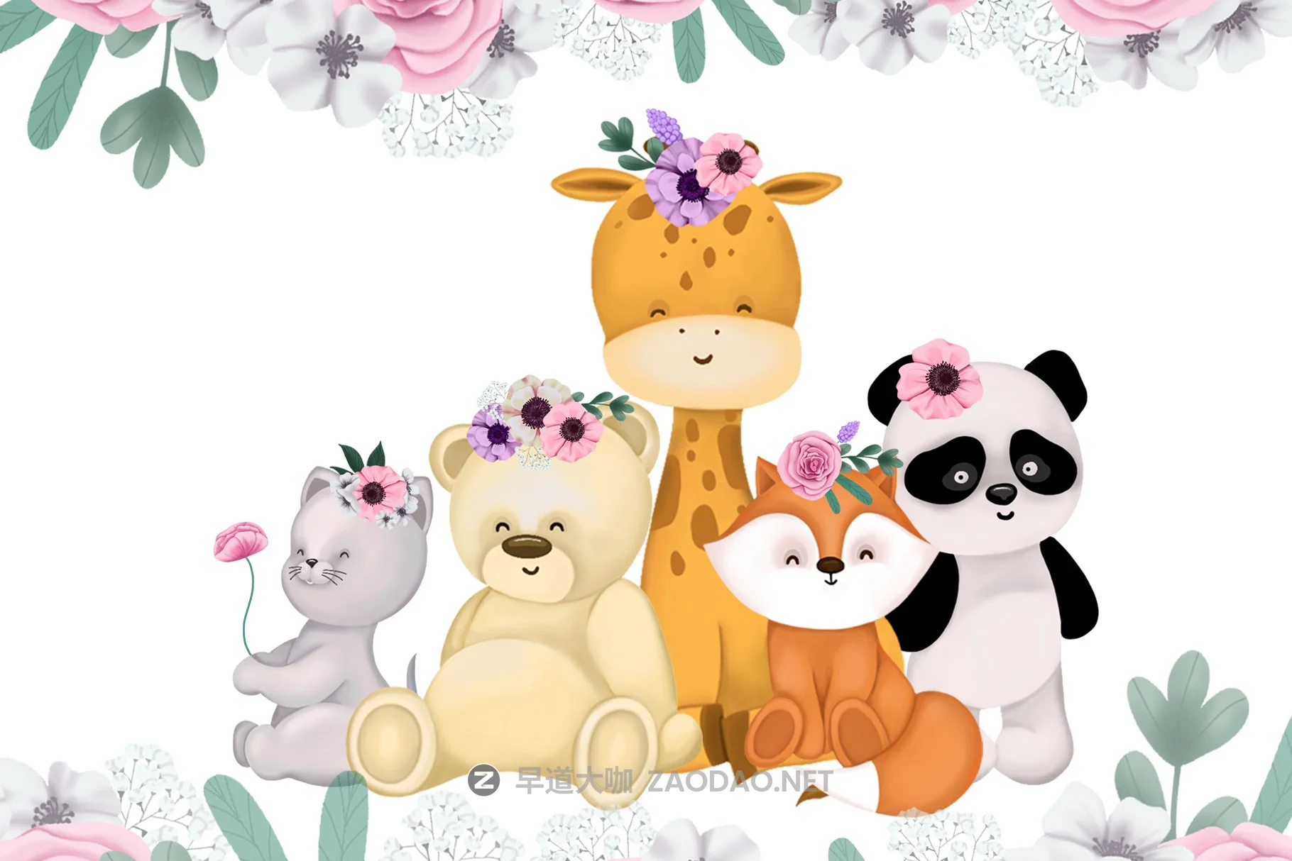 可爱卡通熊猫动物花卉手绘剪贴画图片设计素材 Super Cute Collection插图6 可爱卡通熊猫动物花卉手绘剪贴画图片设计素材 Super Cute Collection插图6