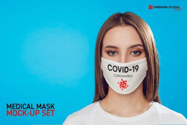 12款医用防护口罩面罩设计贴图样机合集 Medical Mask Mockup Set
