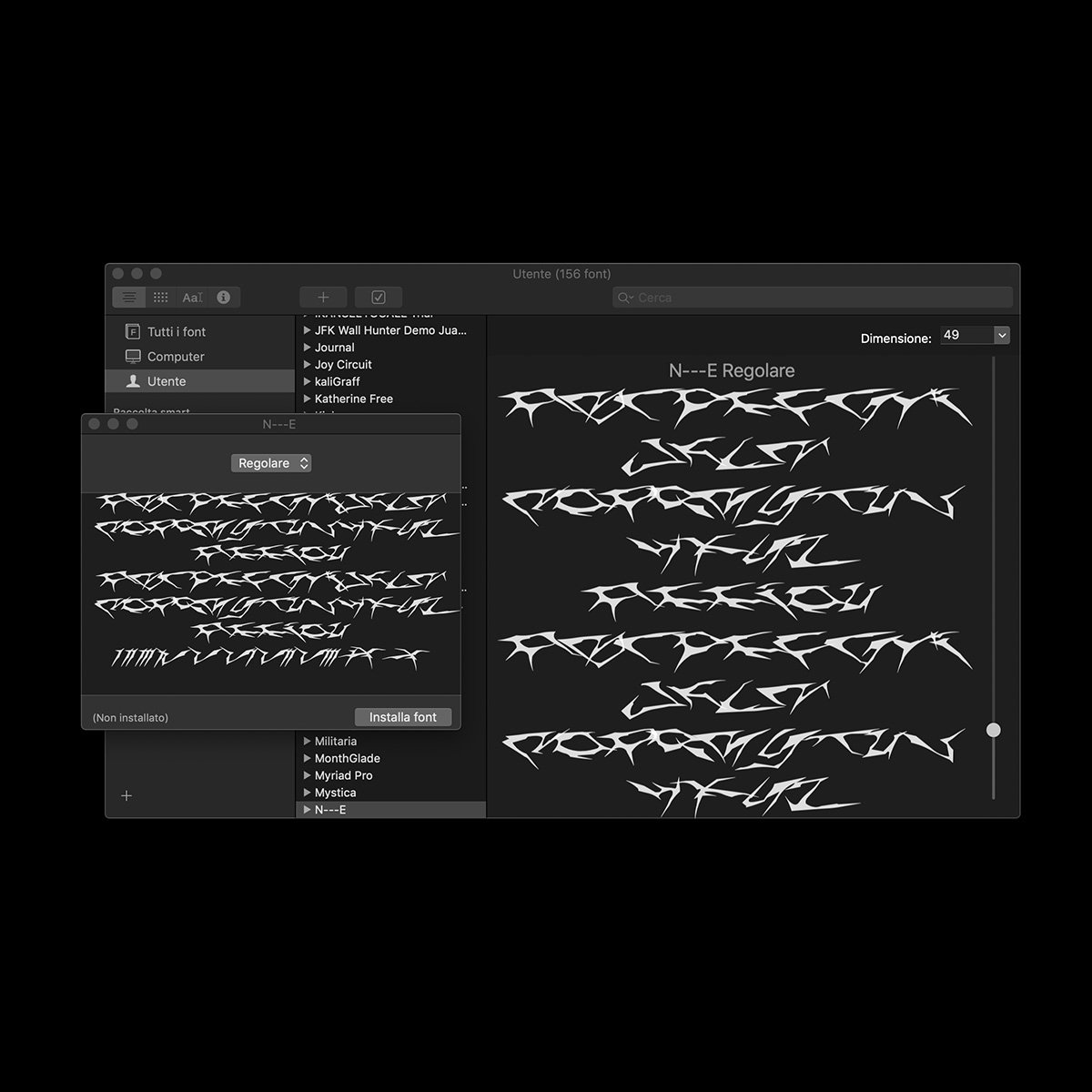 潮流扭曲锋利网格标题徽标Logo设计英文字体素材Hide Type 07