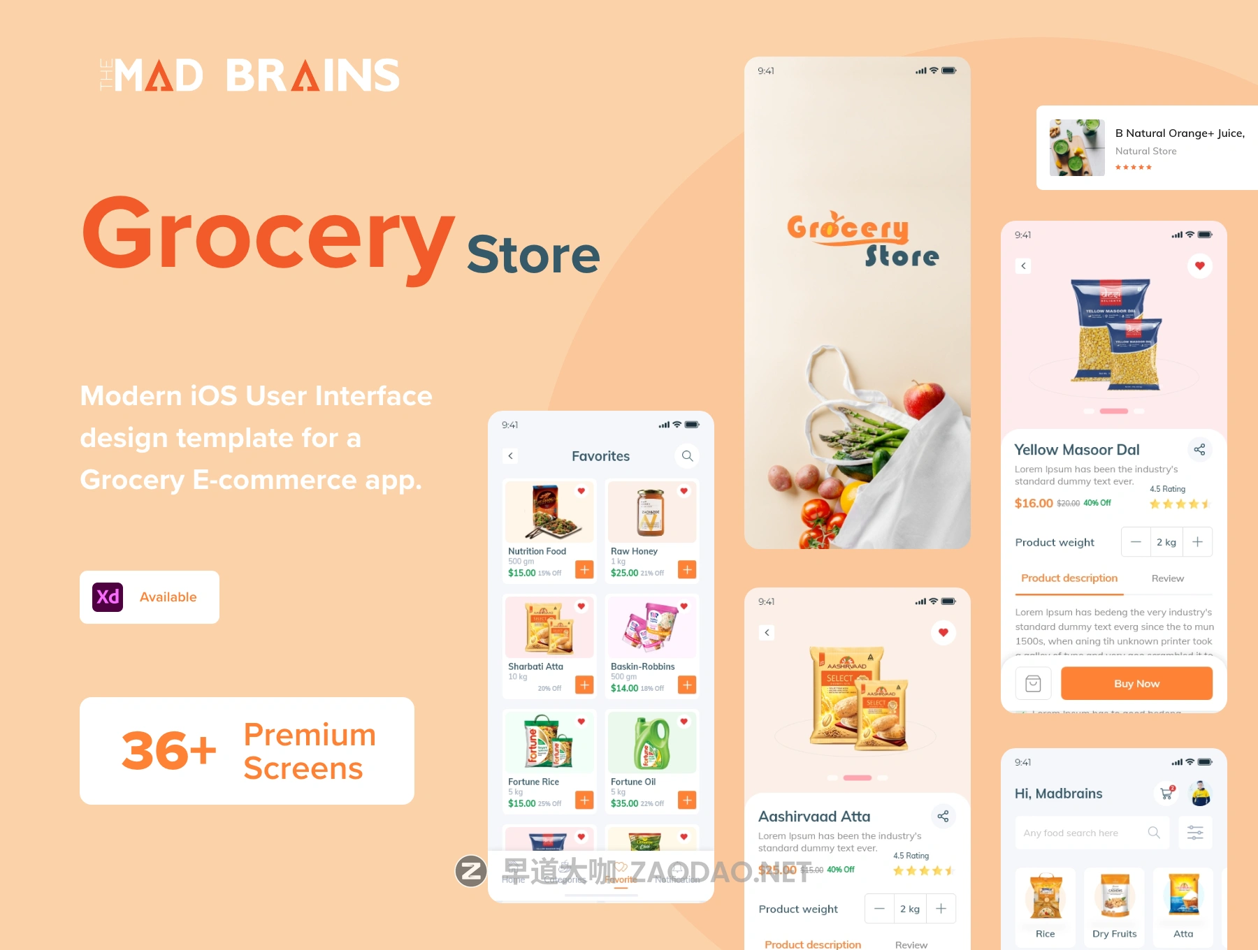 多功能在线购物商城APP软件界面设计UI套件 Grocery Store插图 多功能在线购物商城APP软件界面设计UI套件 Grocery Store插图
