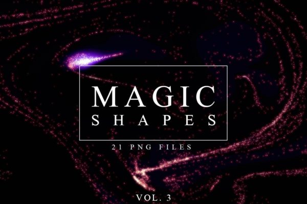 21款抽象魔幻金色流体星云背景PNG图片设计素材 Magic Shapes 3