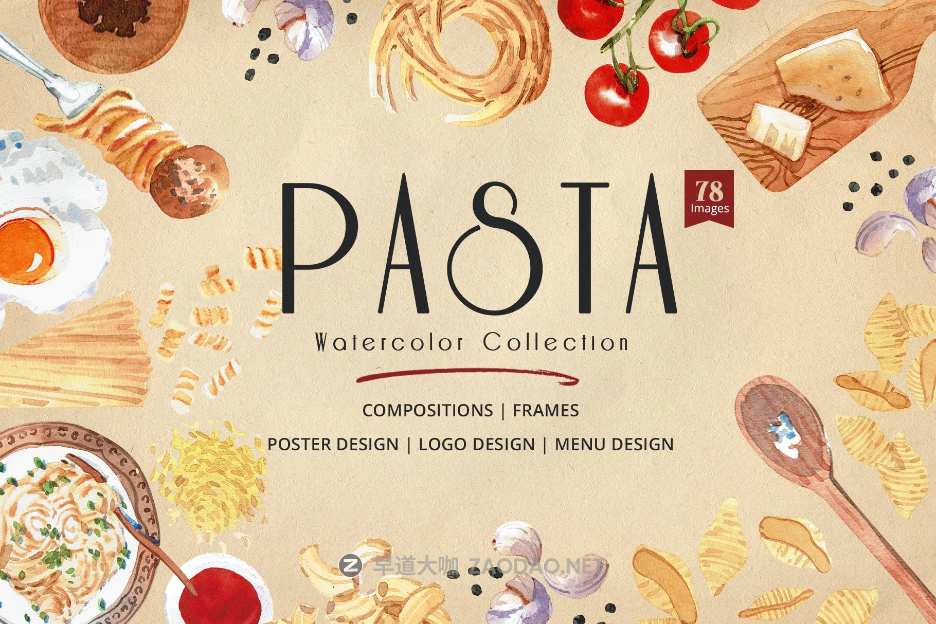 79个高清意大利面食菜肴食品元素手绘剪贴画PNG免抠图片素材 Pasta Recipe and Dishes Watercolor插图 79个高清意大利面食菜肴食品元素手绘剪贴画PNG免抠图片素材 Pasta Recipe and Dishes Watercolor插图
