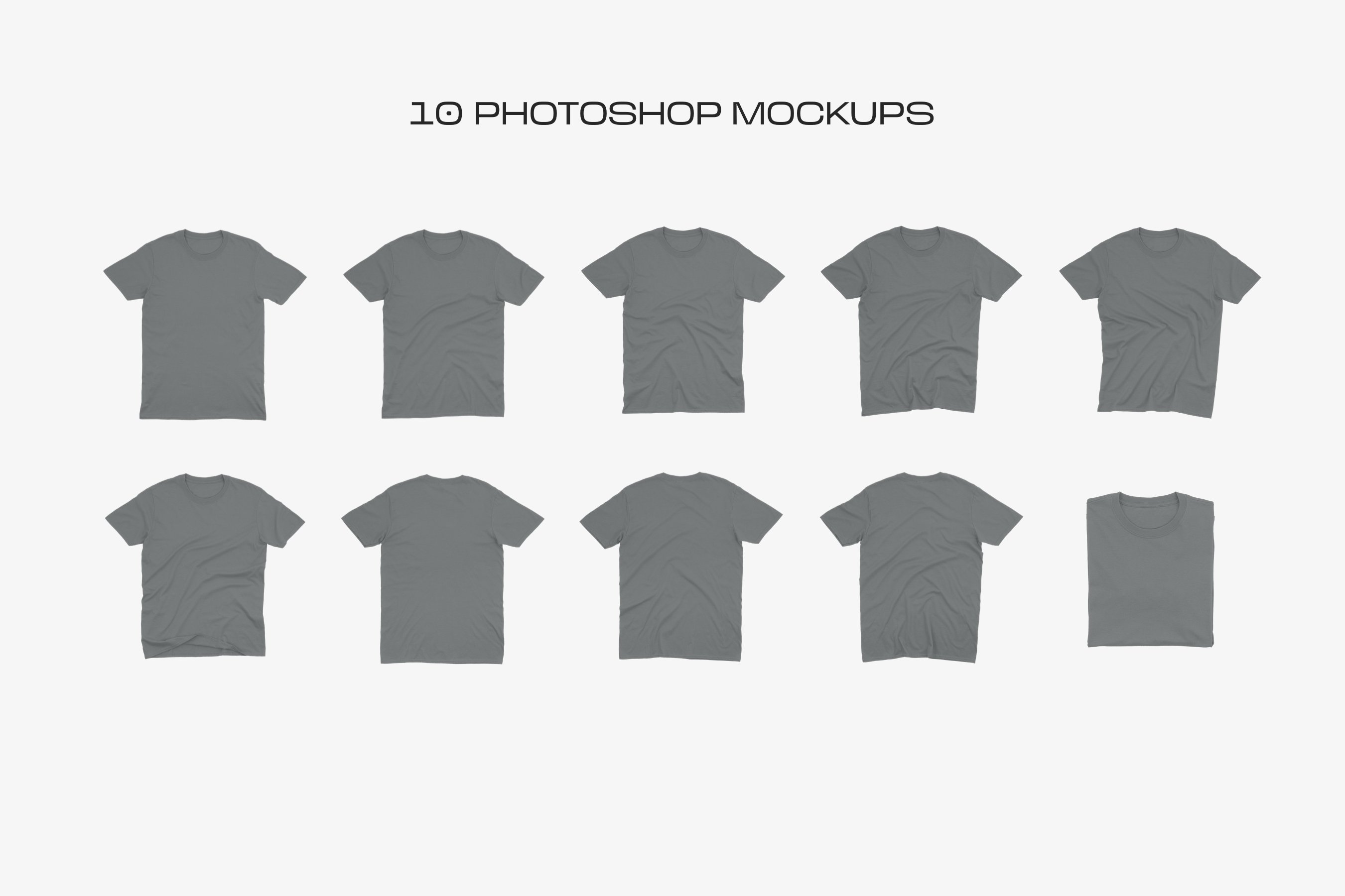 10个逼真半袖t恤衫图案印花设计展示贴图样机gildan64000tshirts