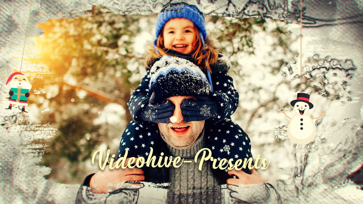 撕纸效果圣诞节节日回忆录视频AE模板素材 Christmas Creative Memories插图
