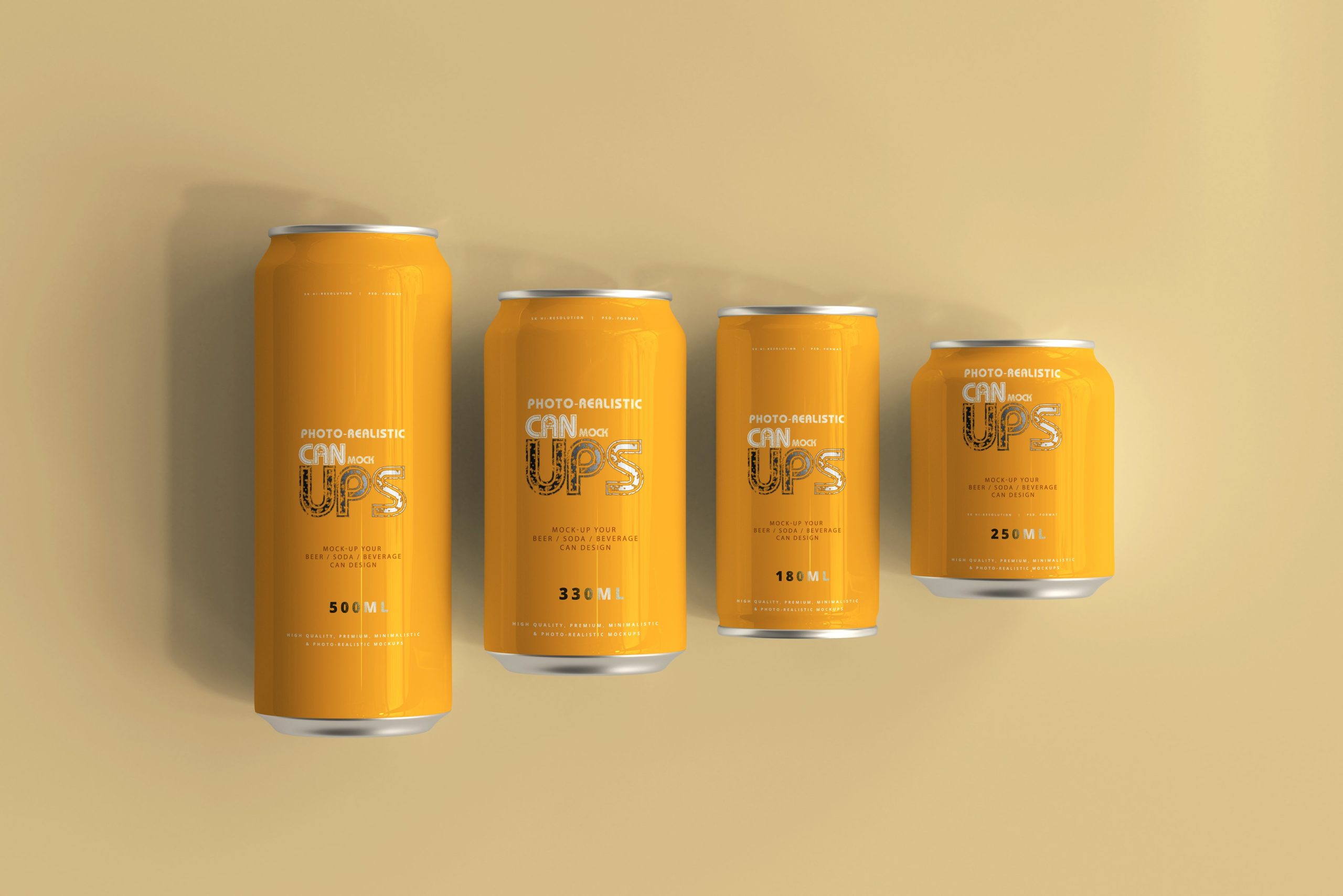 50款苏打汽水啤酒饮料易拉铝罐锡罐外观设计展示贴图样机合集50