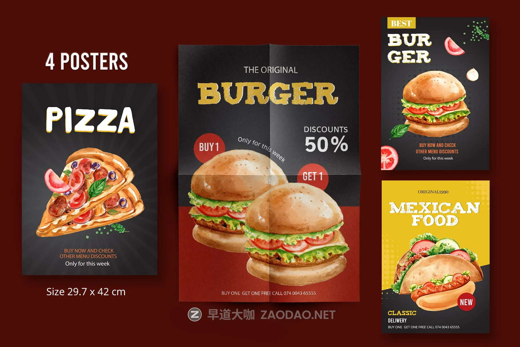 61个汉堡薯条甜点快餐食品手绘水彩画PNG免抠图片素材 Fastfood Watercolor Illustrarion Set插图3 61个汉堡薯条甜点快餐食品手绘水彩画PNG免抠图片素材 Fastfood Watercolor Illustrarion Set插图3