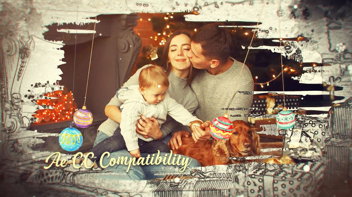 撕纸效果圣诞节节日回忆录视频AE模板素材 Christmas Creative Memories插图2