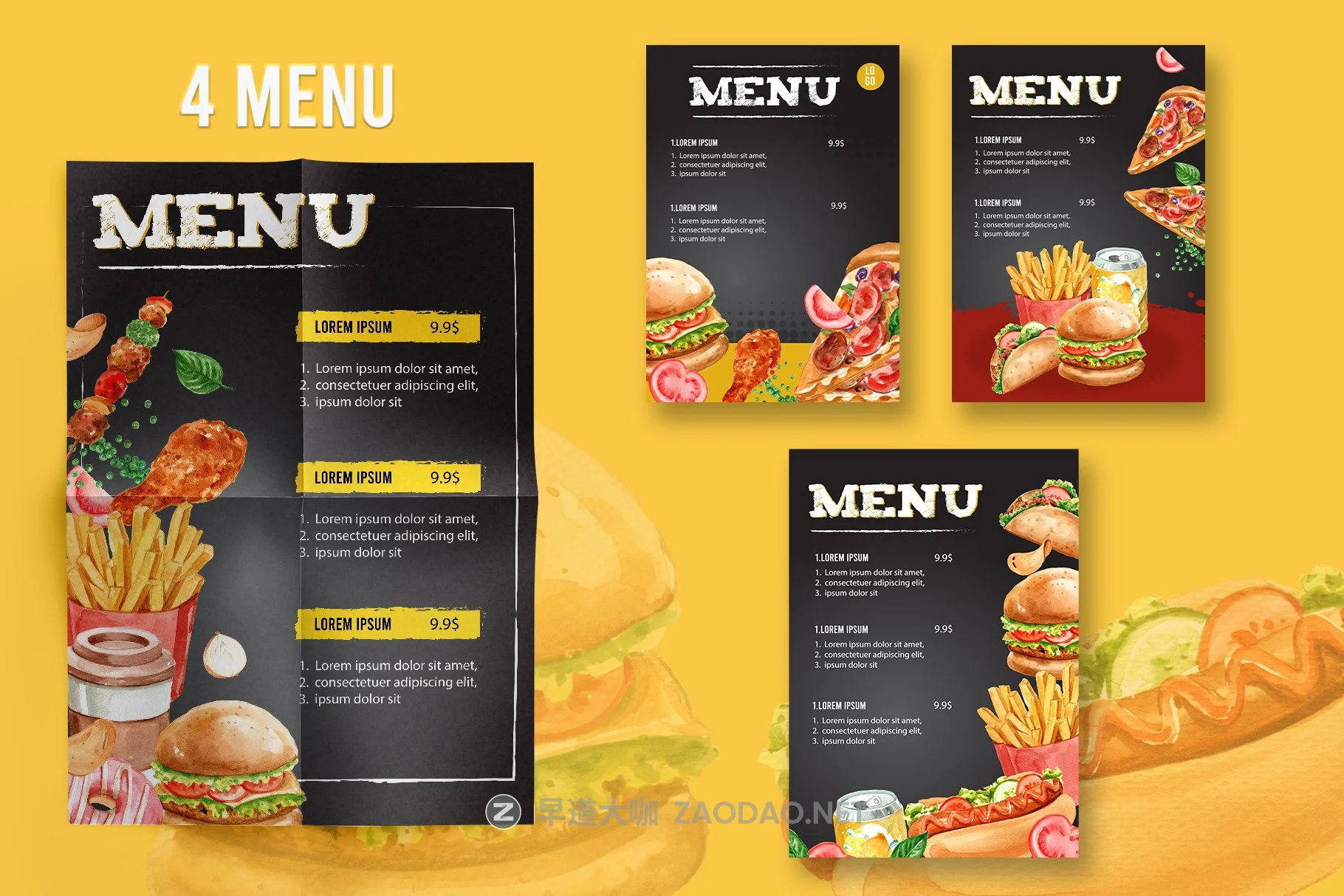 61个汉堡薯条甜点快餐食品手绘水彩画PNG免抠图片素材 Fastfood Watercolor Illustrarion Set插图5 61个汉堡薯条甜点快餐食品手绘水彩画PNG免抠图片素材 Fastfood Watercolor Illustrarion Set插图5