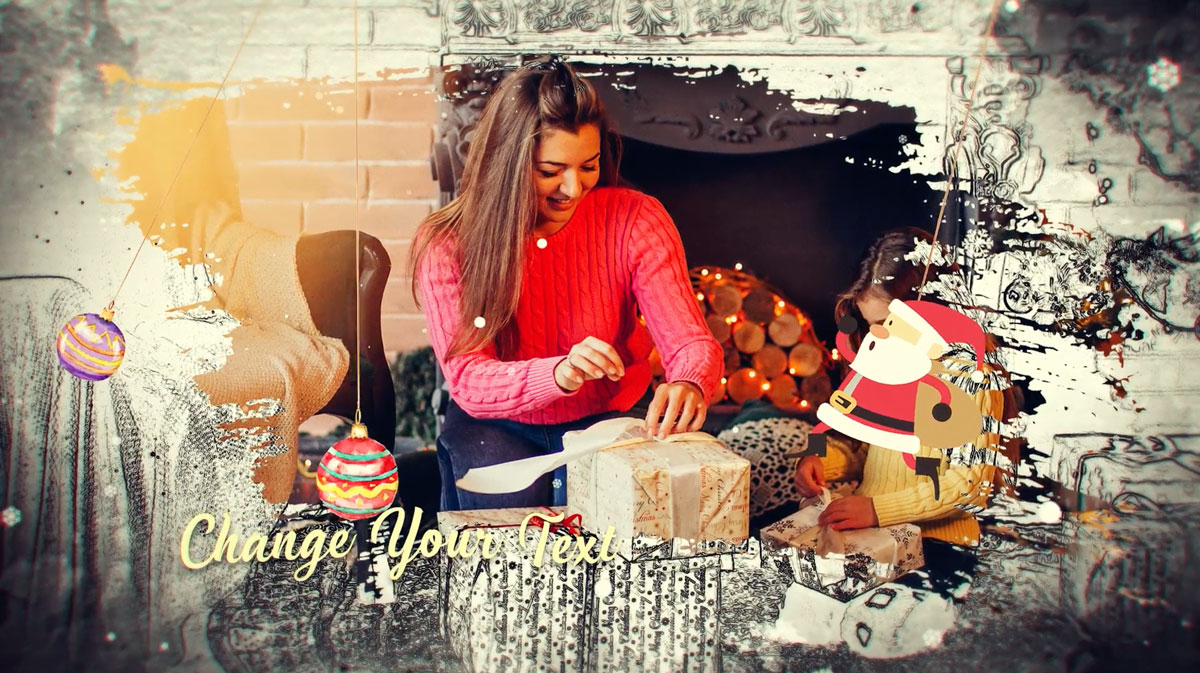 撕纸效果圣诞节节日回忆录视频AE模板素材 Christmas Creative Memories插图5