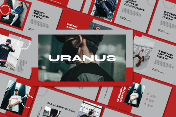 时尚简约新媒体推广幻灯片设计PPT模板素材 Uranus Powerpoint Template