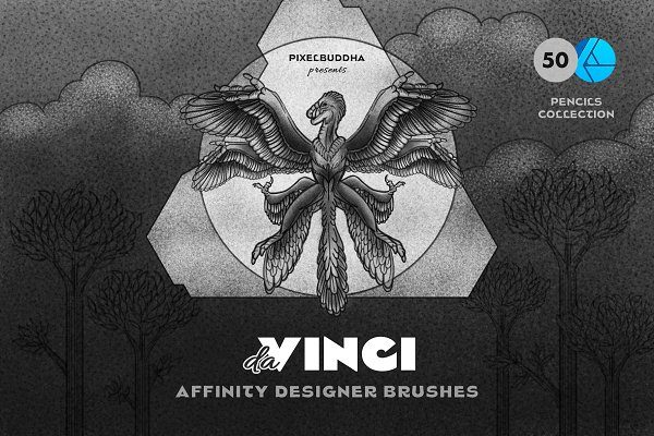 50款铅笔素描线条点状颗粒绘画画笔Affinity Designer笔刷素材 Pencil Affinity Designer Brushes