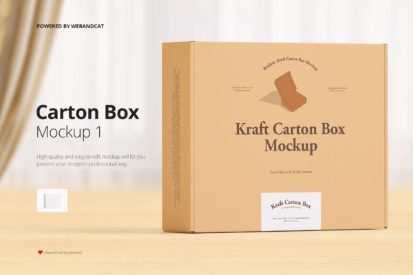 高品质产品快递包装箱设计展示贴图样机 Mailing Carton Box Mockup 3