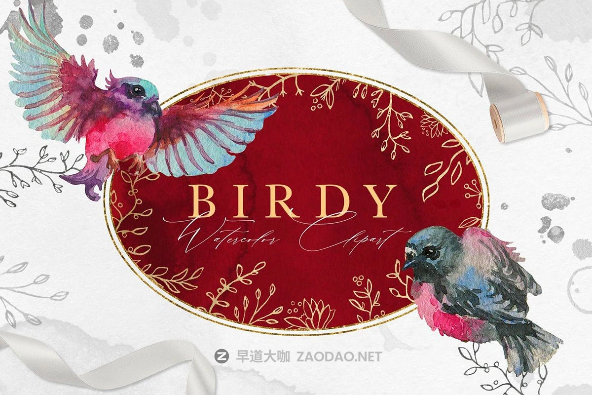 复古小鸟花卉花圈手绘水彩剪贴画PNG免抠图片素材 Vintage Birdy Watercolor Clipart插图 复古小鸟花卉花圈手绘水彩剪贴画PNG免抠图片素材 Vintage Birdy Watercolor Clipart插图