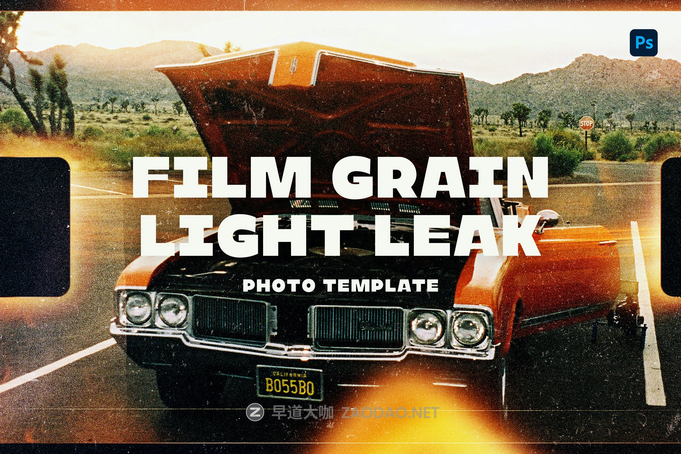 潮流复古自然光漏光杂点照片处理叠加层PS设计素材 Film Grain Light Leak Photo Template插图 潮流复古自然光漏光杂点照片处理叠加层PS设计素材 Film Grain Light Leak Photo Template插图