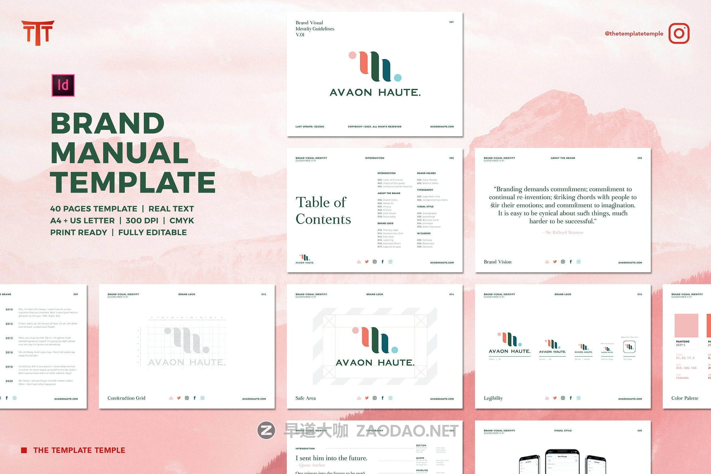 极简品牌VI规范手册设计INDD模板素材 Brand Visual Identity Guidelines插图 极简品牌VI规范手册设计INDD模板素材 Brand Visual Identity Guidelines插图