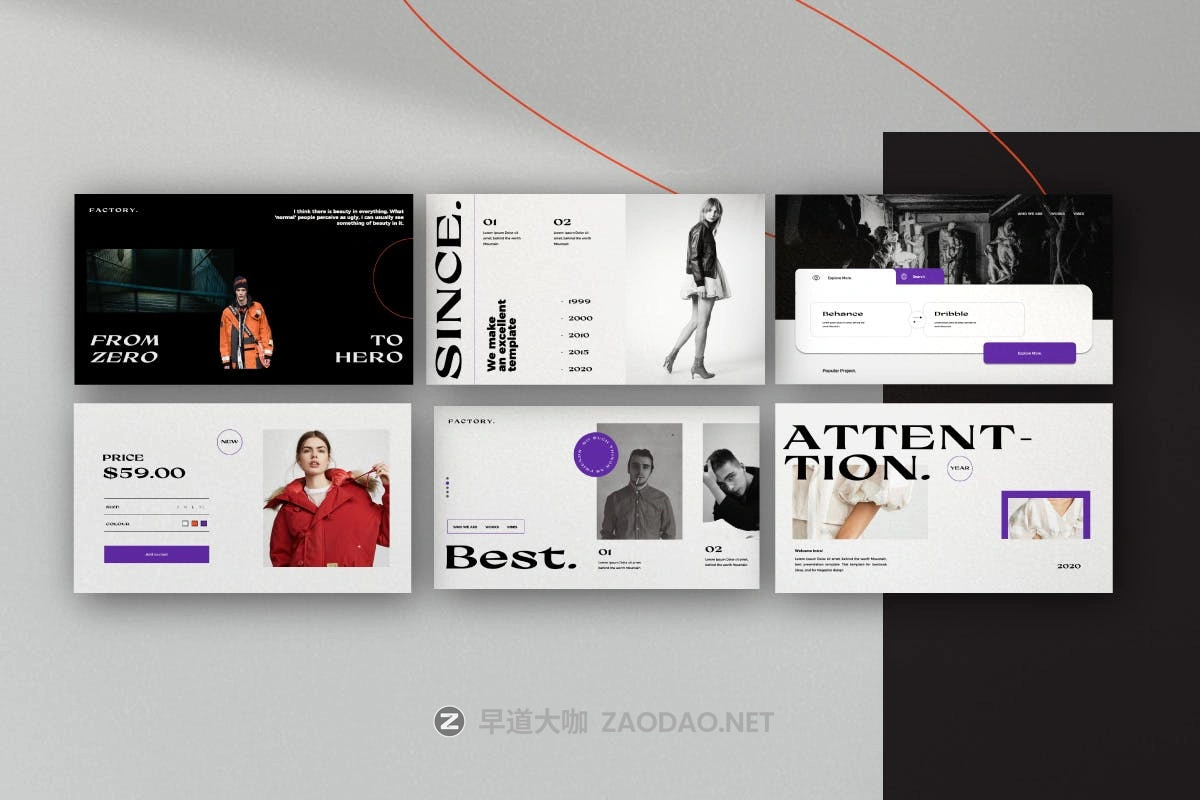 时尚潮流服装摄影作品集幻灯片设计模板 Factory – Urban Fashion Powerpoint Templates插图1 时尚潮流服装摄影作品集幻灯片设计模板 Factory – Urban Fashion Powerpoint Templates插图1