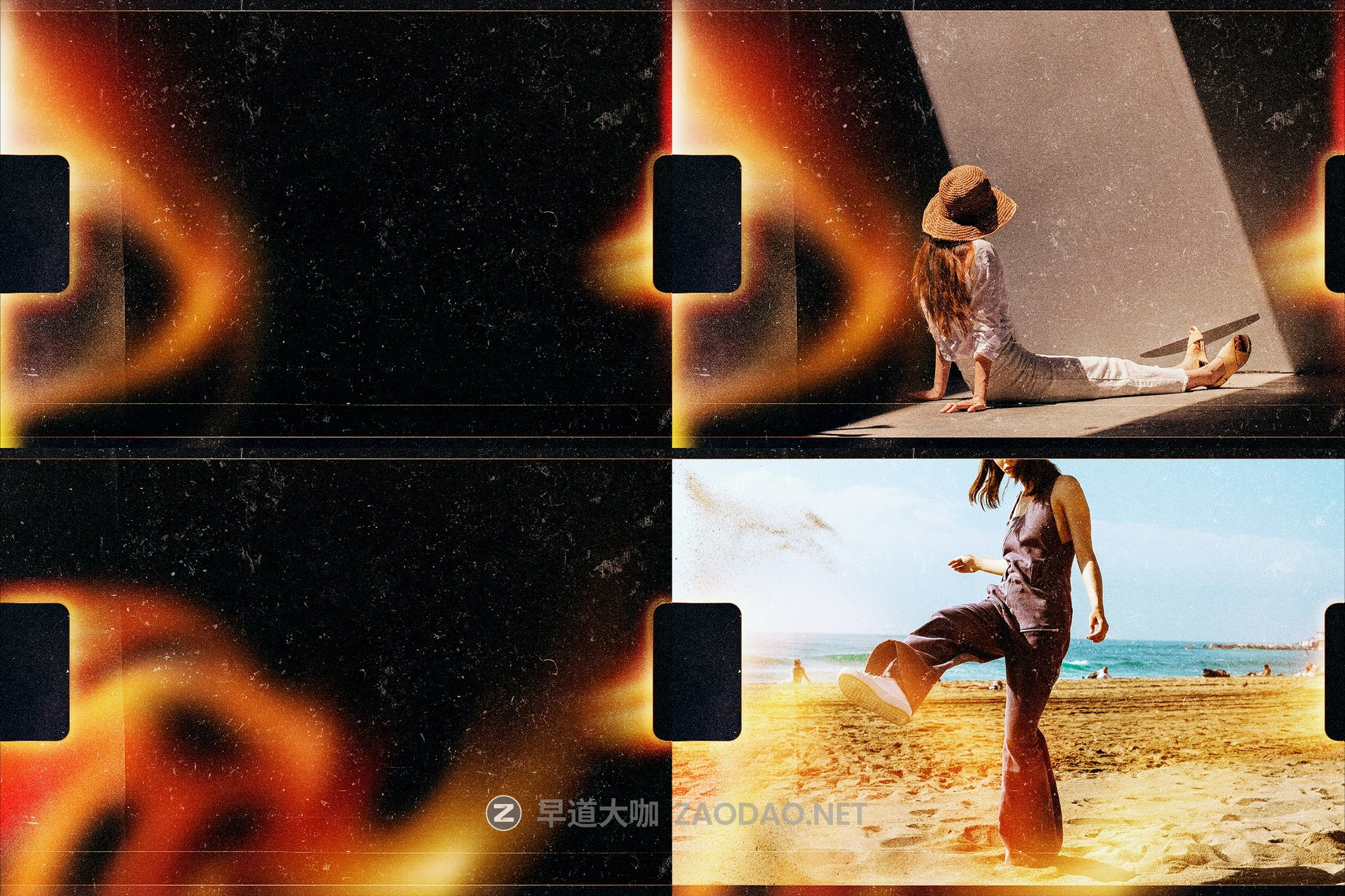 潮流复古自然光漏光杂点照片处理叠加层PS设计素材 Film Grain Light Leak Photo Template插图9 潮流复古自然光漏光杂点照片处理叠加层PS设计素材 Film Grain Light Leak Photo Template插图9