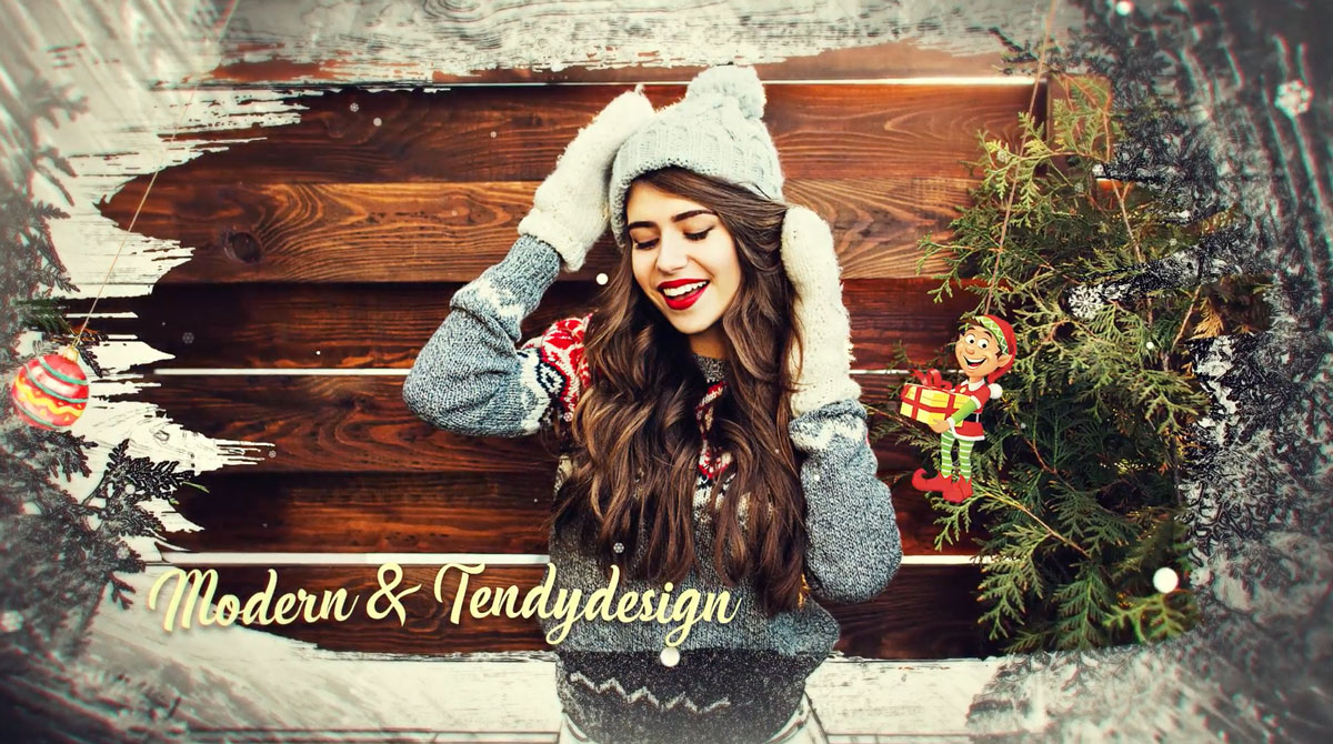 撕纸效果圣诞节节日回忆录视频AE模板素材 Christmas Creative Memories插图7