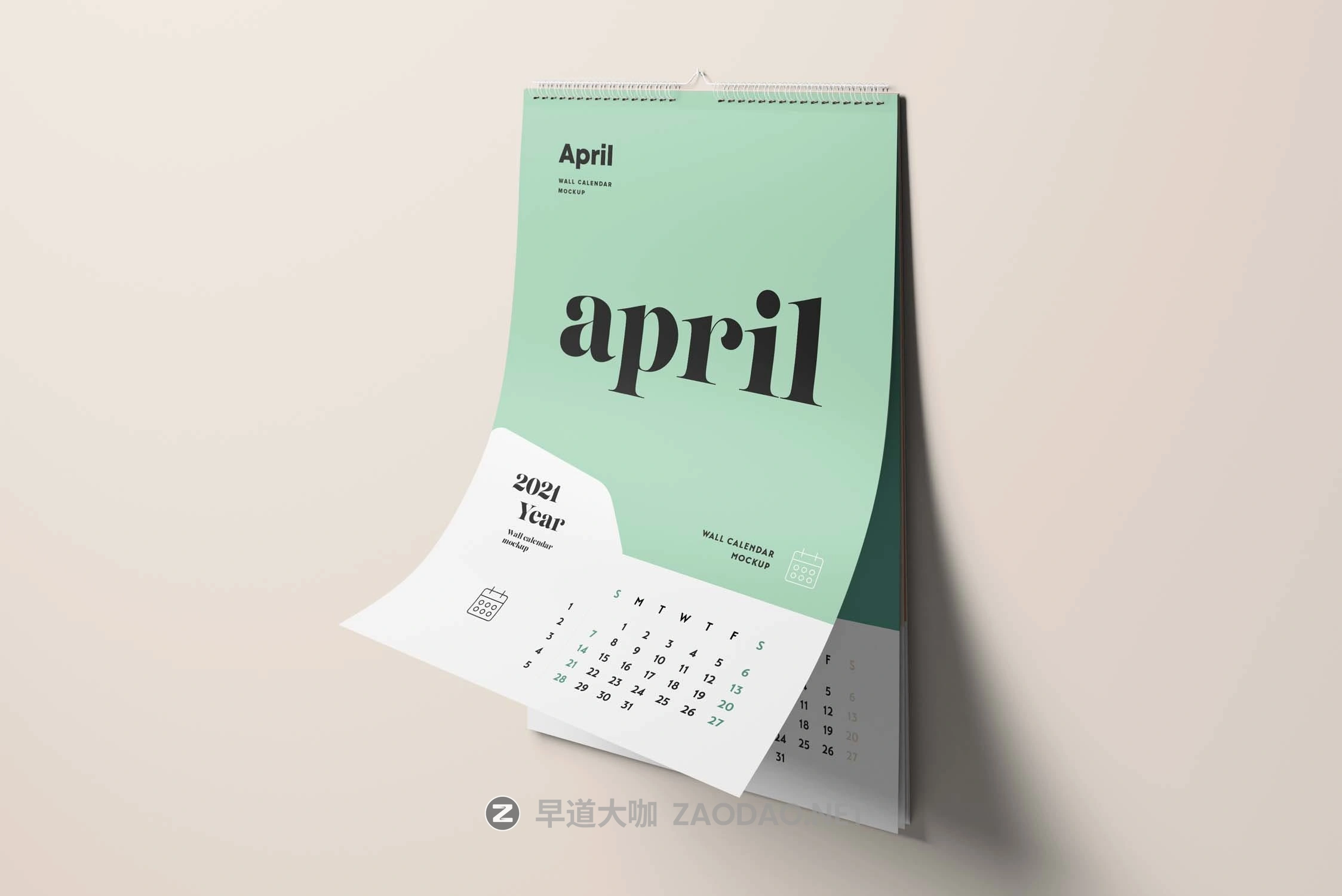 高品质2021新年台历日历挂历设计VI样机展示模型 Wall Calendar Mockup V1插图9 高品质2021新年台历日历挂历设计VI样机展示模型 Wall Calendar Mockup V1插图9