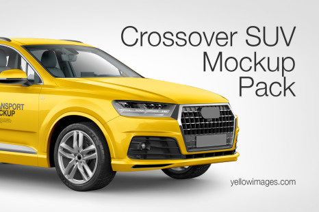 5款SUV小汽车外观车身广告设计展示贴图样机 Crossover SUV Mockup Pack