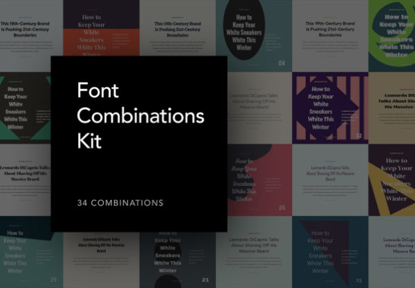 34款时尚杂志海报英文字体设计素材 Font Combinations Kit
