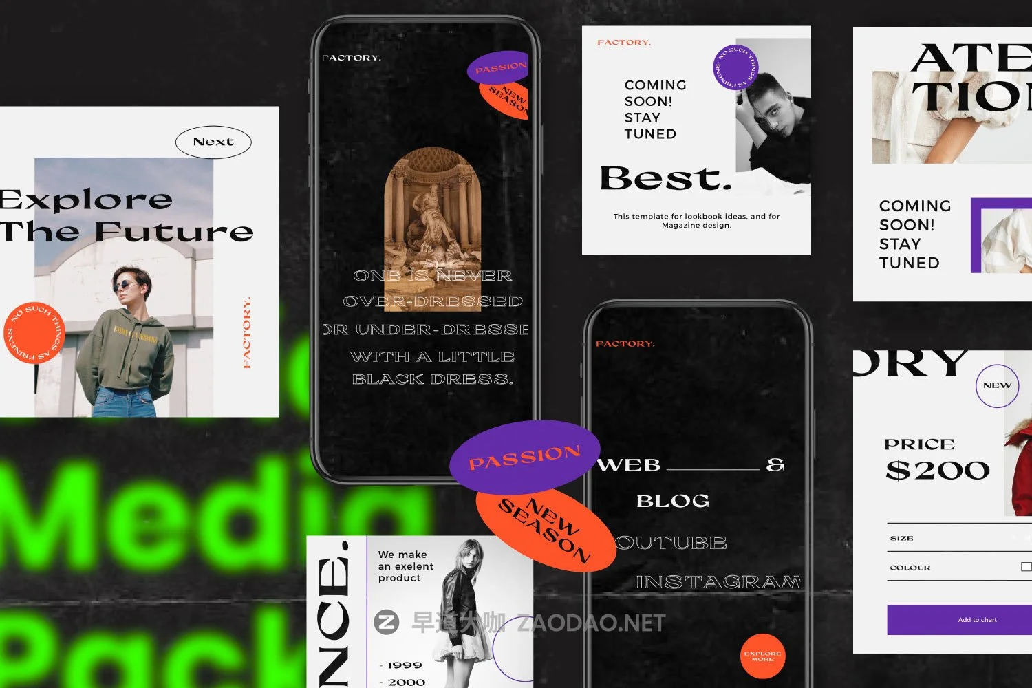 潮流街头服装潮牌品牌推广新媒体电商海报设计模板 FACTORY – New Urban Social Media插图1 潮流街头服装潮牌品牌推广新媒体电商海报设计模板 FACTORY – New Urban Social Media插图1