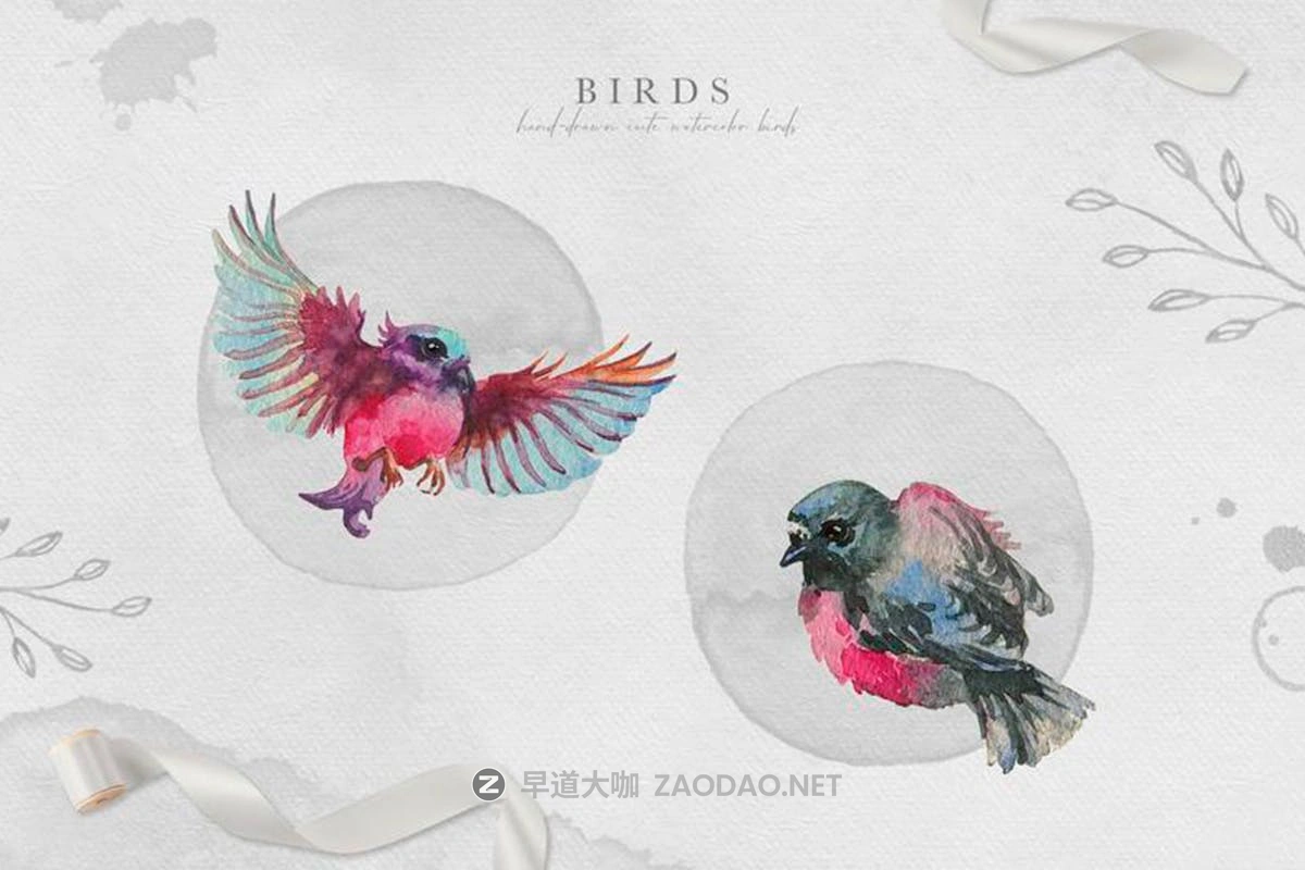 复古小鸟花卉花圈手绘水彩剪贴画PNG免抠图片素材 Vintage Birdy Watercolor Clipart插图1 复古小鸟花卉花圈手绘水彩剪贴画PNG免抠图片素材 Vintage Birdy Watercolor Clipart插图1