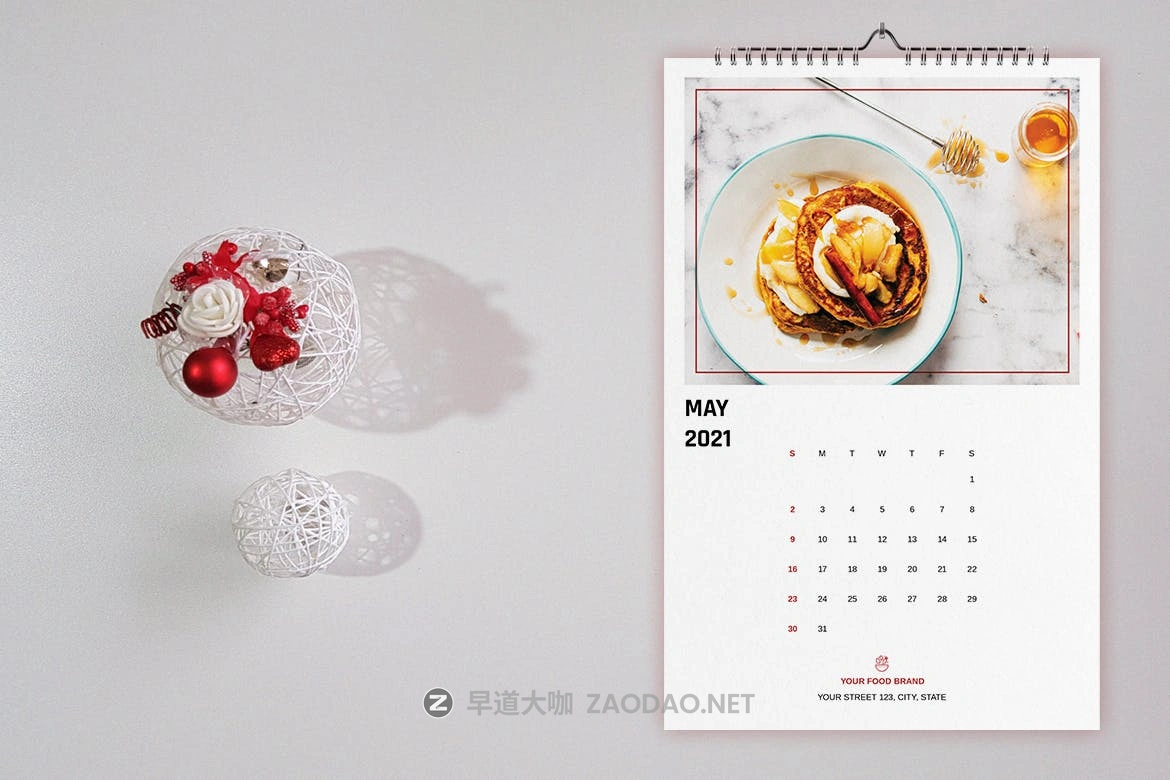 2021新年食物美食主题挂历日历设计INDD模板素材 Food Wall Calendar Template 2021插图1 2021新年食物美食主题挂历日历设计INDD模板素材 Food Wall Calendar Template 2021插图1
