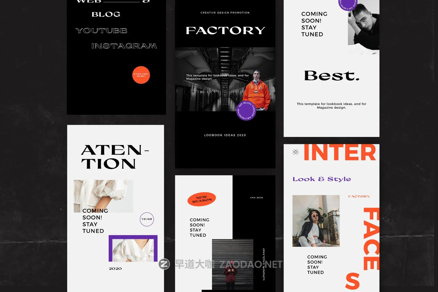 潮流街头服装潮牌品牌推广新媒体电商海报设计模板 FACTORY – New Urban Social Media插图2 潮流街头服装潮牌品牌推广新媒体电商海报设计模板 FACTORY – New Urban Social Media插图2