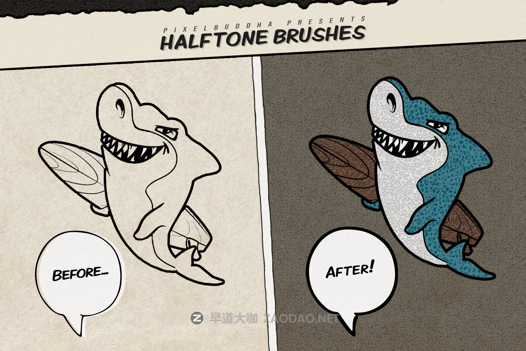 12种复古老式半调颗粒漫画效果绘画画笔PS笔刷素材 Halftone Grunge Photoshop Brushes插图3 12种复古老式半调颗粒漫画效果绘画画笔PS笔刷素材 Halftone Grunge Photoshop Brushes插图3