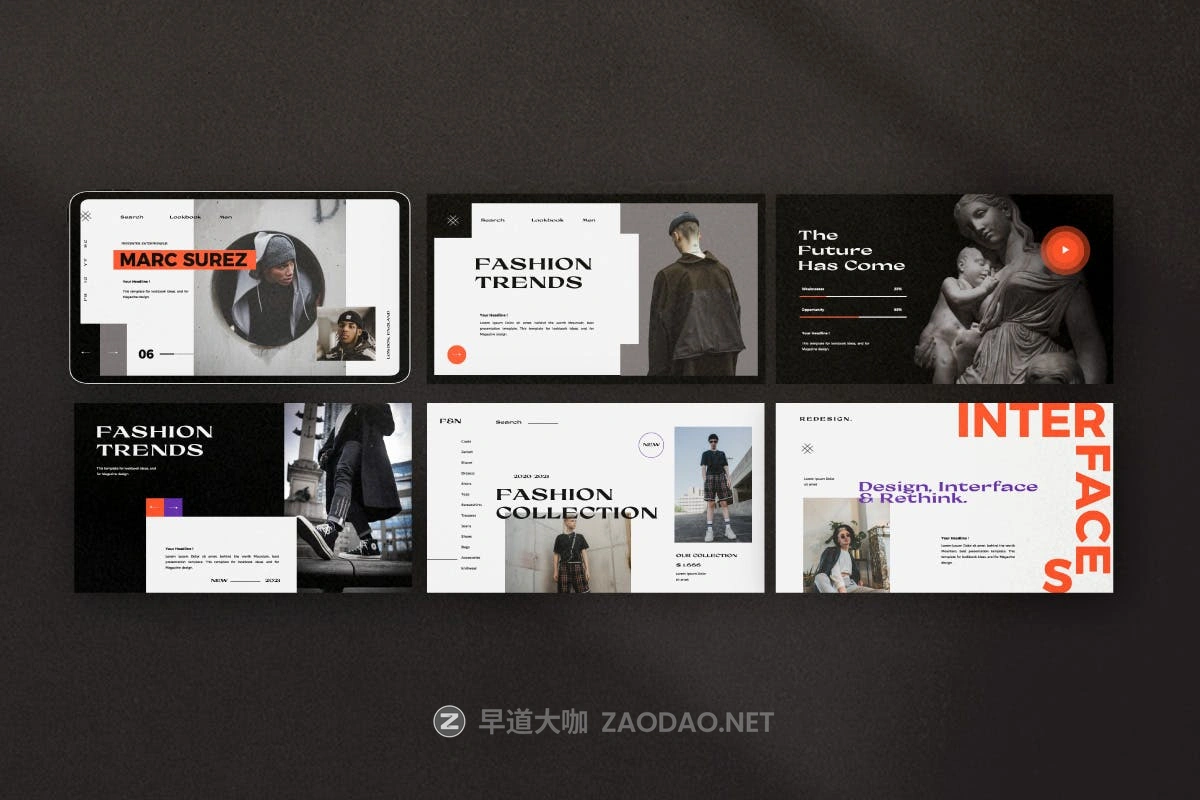 时尚潮流服装摄影作品集幻灯片设计模板 Factory – Urban Fashion Powerpoint Templates插图3 时尚潮流服装摄影作品集幻灯片设计模板 Factory – Urban Fashion Powerpoint Templates插图3