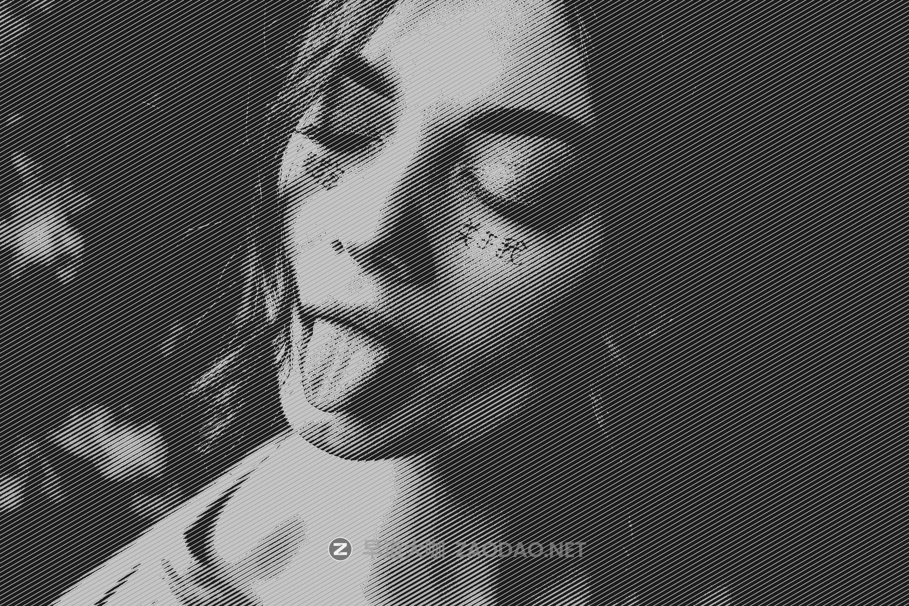 复古半调雕刻线条效果照片处理特效PS样式模板 Engraving Lines Photoshop Effect插图2 复古半调雕刻线条效果照片处理特效PS样式模板 Engraving Lines Photoshop Effect插图2