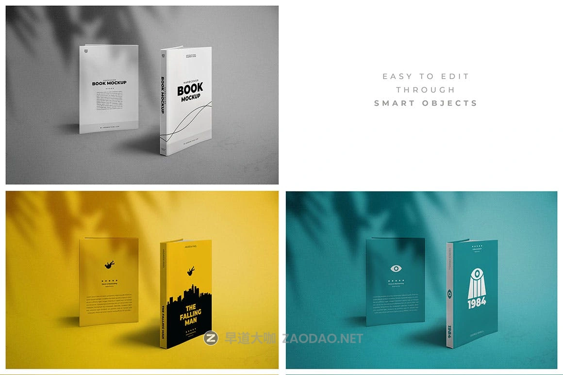 6款带阴影A5精装书籍设计展示贴图样机模板素材 A5 Modern And Minimal Hardcover Book Mockups插图2 6款带阴影A5精装书籍设计展示贴图样机模板素材 A5 Modern And Minimal Hardcover Book Mockups插图2