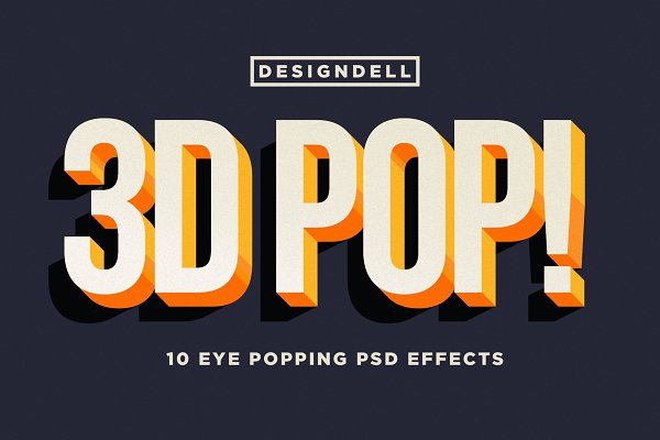 10款3D立体标题徽标Logo设计PS样式模板素材 3D POP! Photoshop Effects
