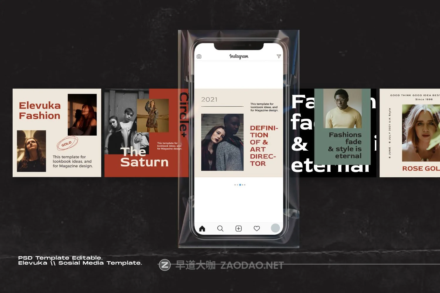 潮流服装摄影作品集品牌推广新媒体电商海报设计模板 Elevuka – Brand Instagram Pack插图3 潮流服装摄影作品集品牌推广新媒体电商海报设计模板 Elevuka – Brand Instagram Pack插图3