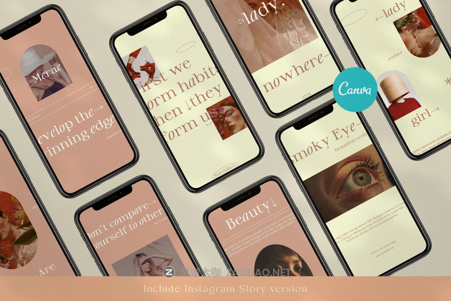 时尚女性服装摄影品牌推广新媒体海报设计PSD模板 Rosie – Canva + PS Social Media Pack插图3 时尚女性服装摄影品牌推广新媒体海报设计PSD模板 Rosie – Canva + PS Social Media Pack插图3