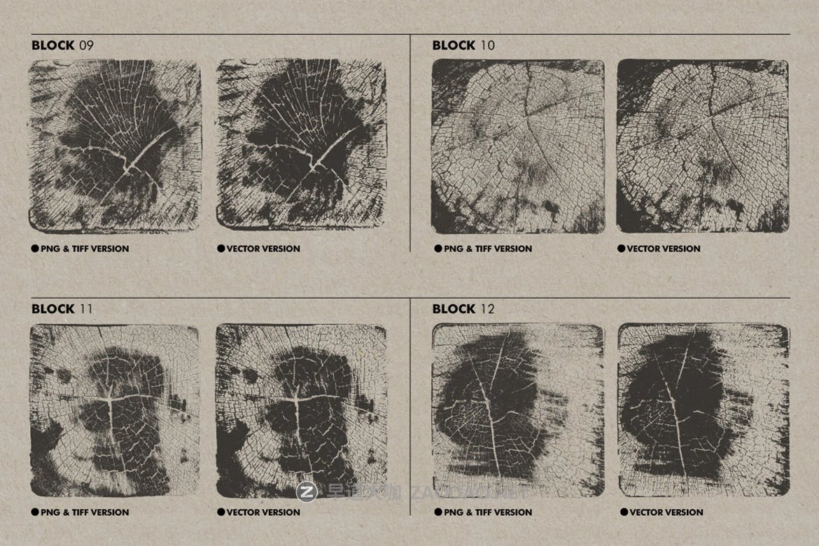 20款水墨木纹纹理矢量设计素材 Wooden Block Textures插图3 20款水墨木纹纹理矢量设计素材 Wooden Block Textures插图3