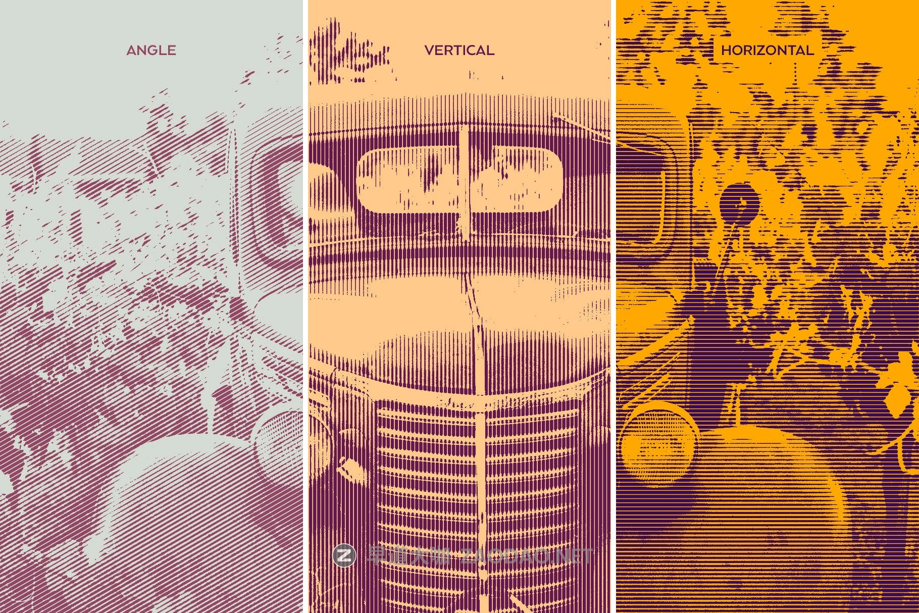 复古半调雕刻线条效果照片处理特效PS样式模板 Engraving Lines Photoshop Effect插图3 复古半调雕刻线条效果照片处理特效PS样式模板 Engraving Lines Photoshop Effect插图3