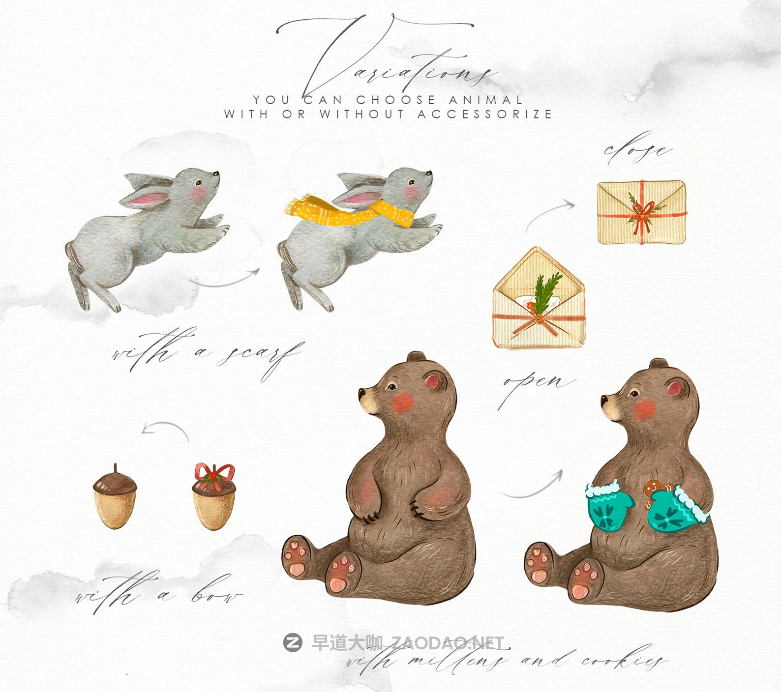 20款高清圣诞节主题冬季手绘水彩剪贴画PNG图片素材 Christmas Tale Watercolor Animal Collection插图3 20款高清圣诞节主题冬季手绘水彩剪贴画PNG图片素材 Christmas Tale Watercolor Animal Collection插图3