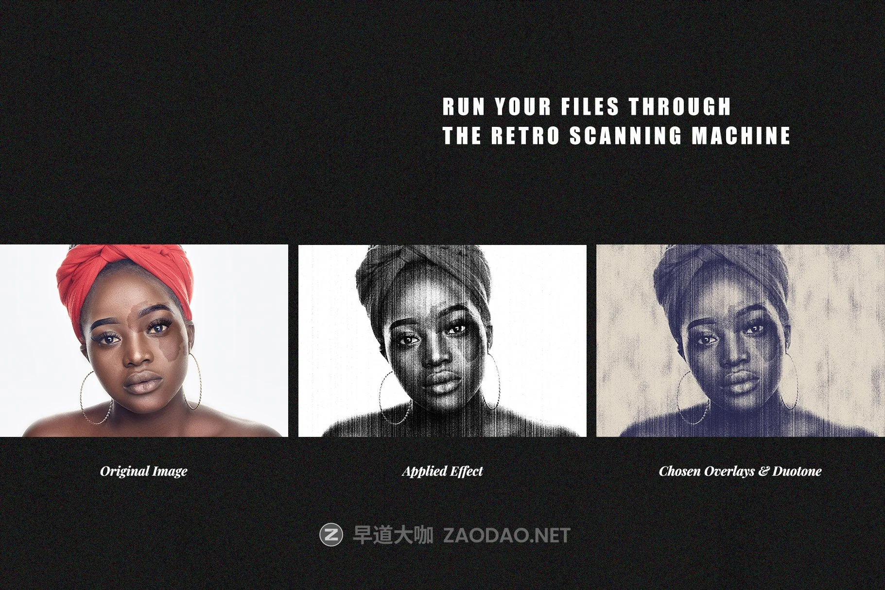 时尚复古粗糙双色调扫描仪效果照片处理特效PS模板设计素材 Retro Photocopy Effect插图3 时尚复古粗糙双色调扫描仪效果照片处理特效PS模板设计素材 Retro Photocopy Effect插图3