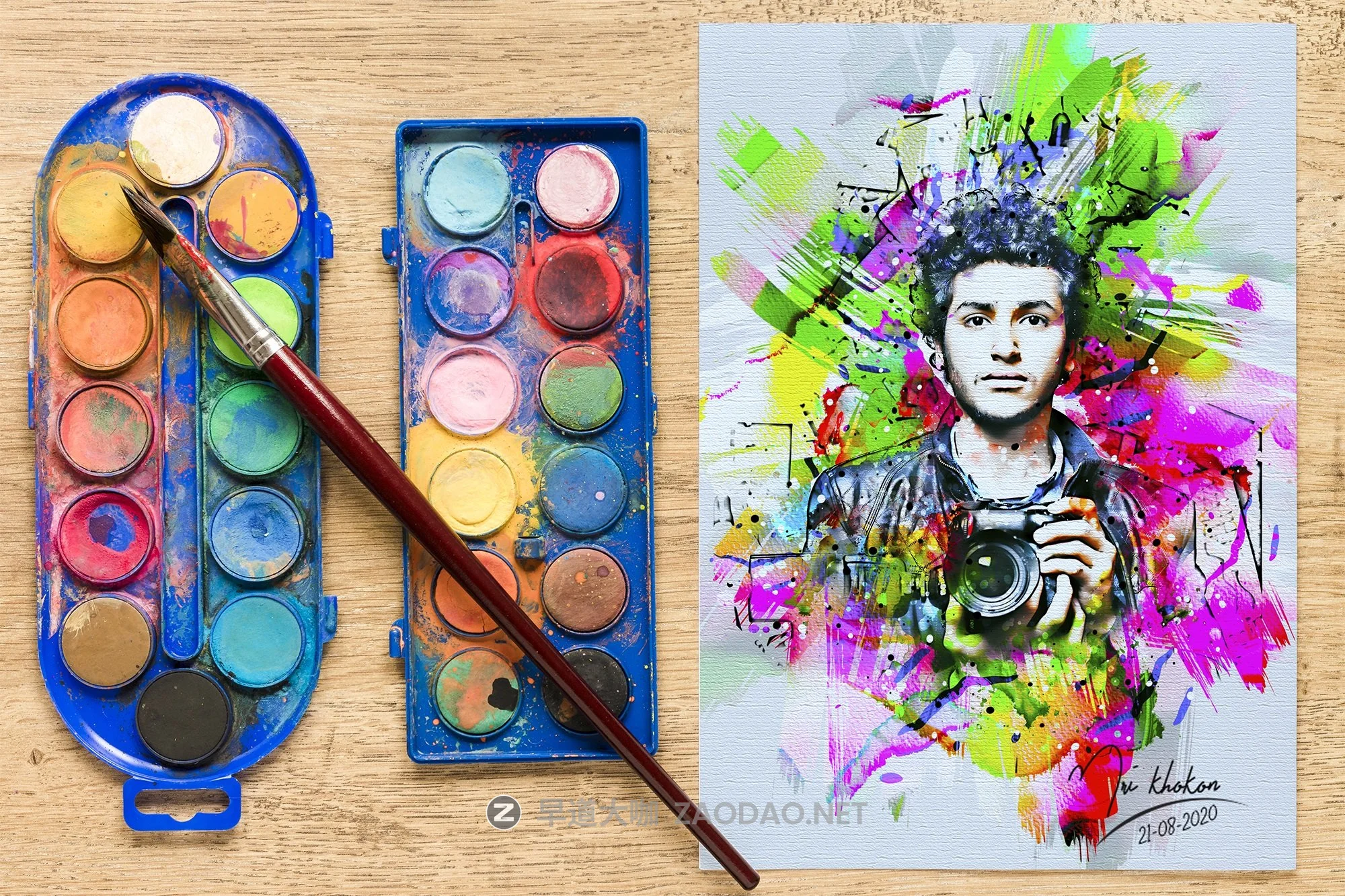 时尚潮流手绘水彩画效果照片处理特效PS动作模板素材 Paint Photoshop Action插图15 时尚潮流手绘水彩画效果照片处理特效PS动作模板素材 Paint Photoshop Action插图15