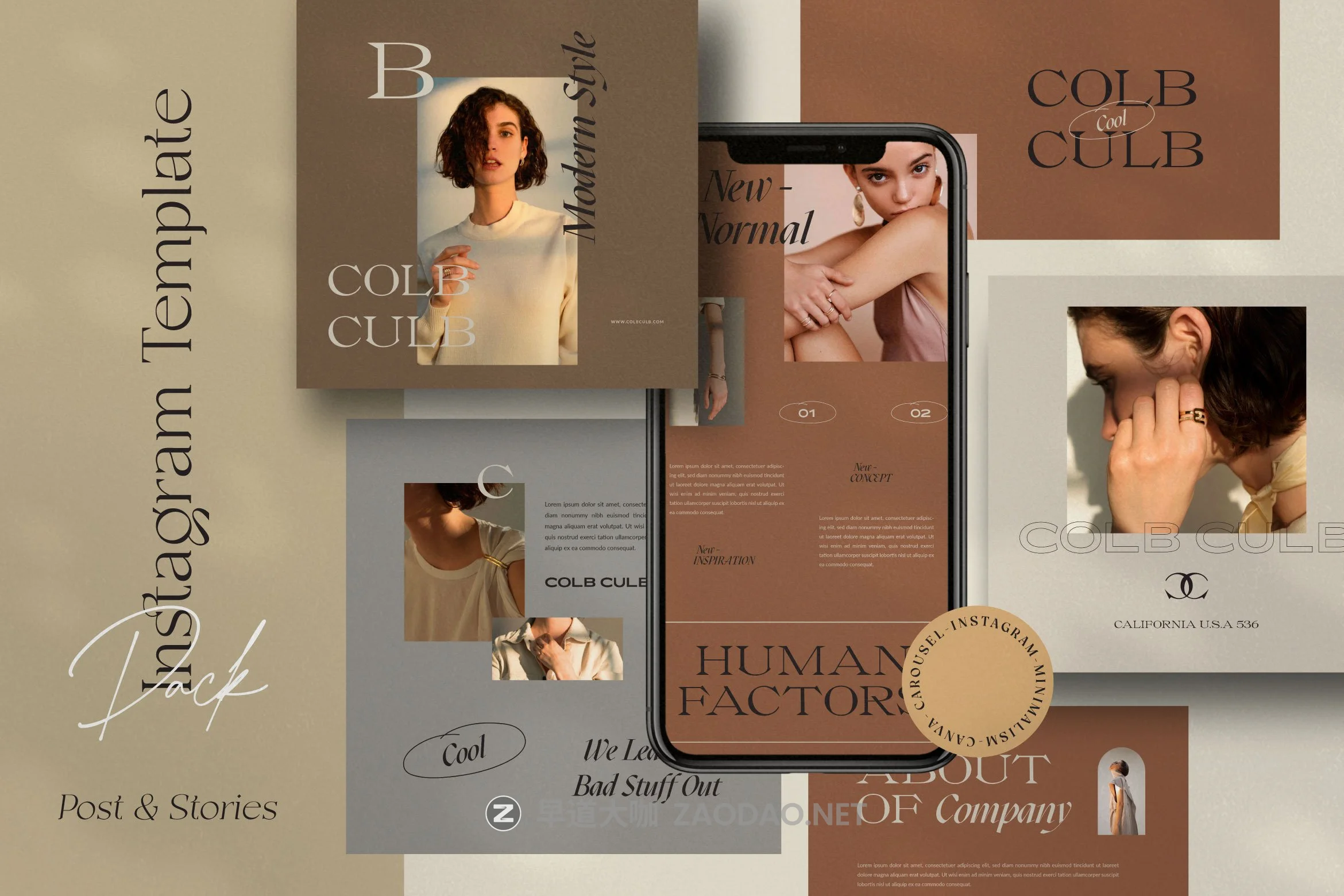 优雅服装品牌推广新媒体电商海报设计模板 Cold Club – Brand Instagram Pack插图4 优雅服装品牌推广新媒体电商海报设计模板 Cold Club – Brand Instagram Pack插图4