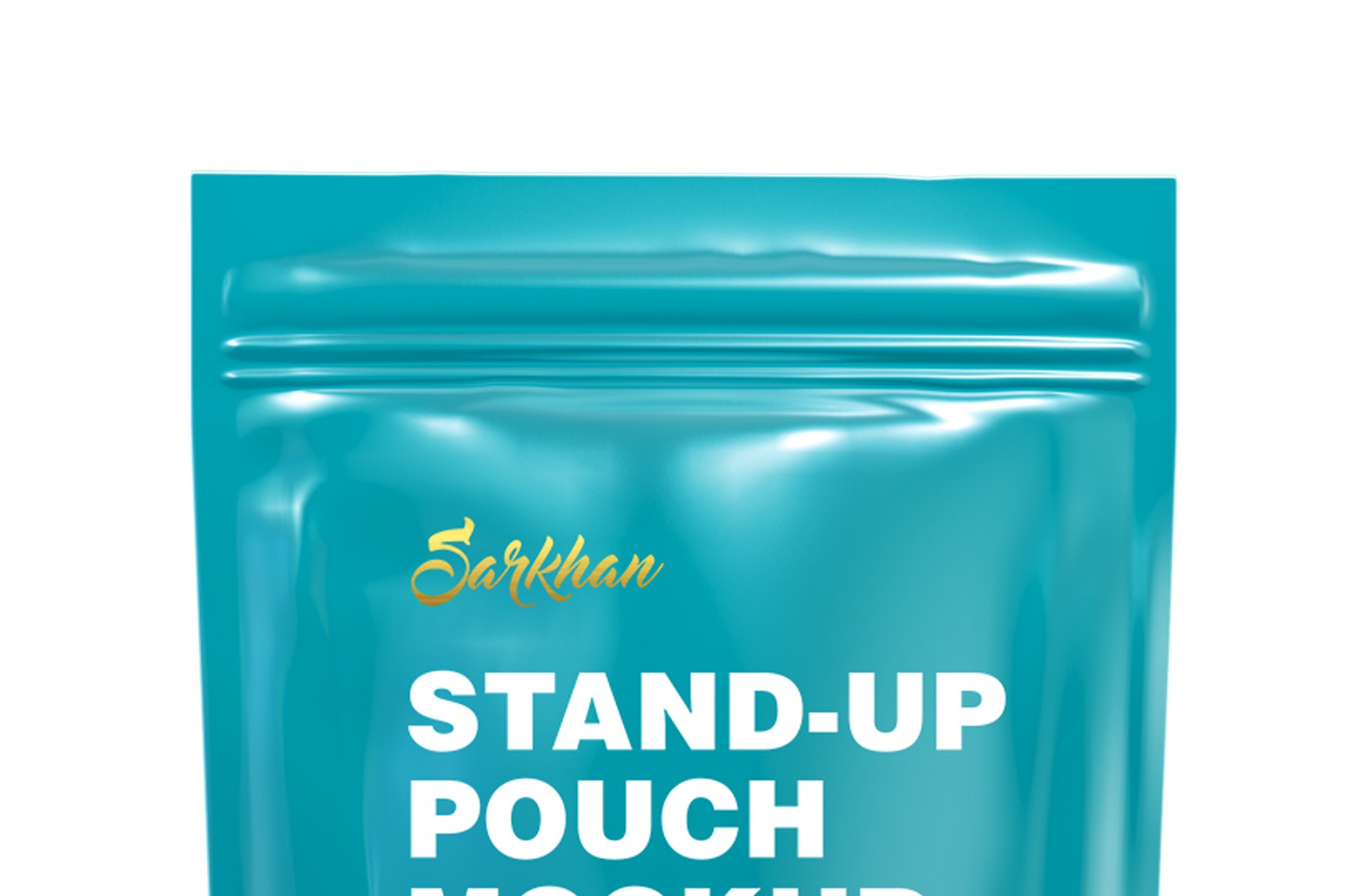 光泽自立袋自封袋设计贴图样机 Glossy Stand Up Pouch Mockup插图4